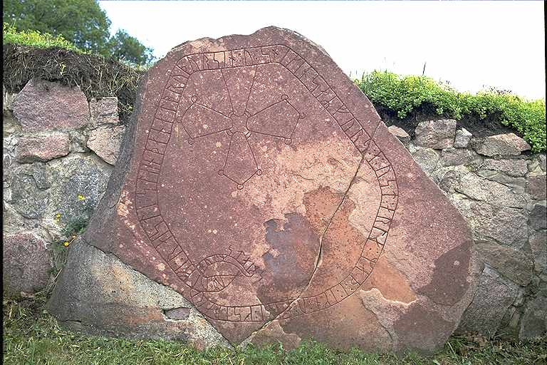 Runes written on runsten, sandsten. Date: V
